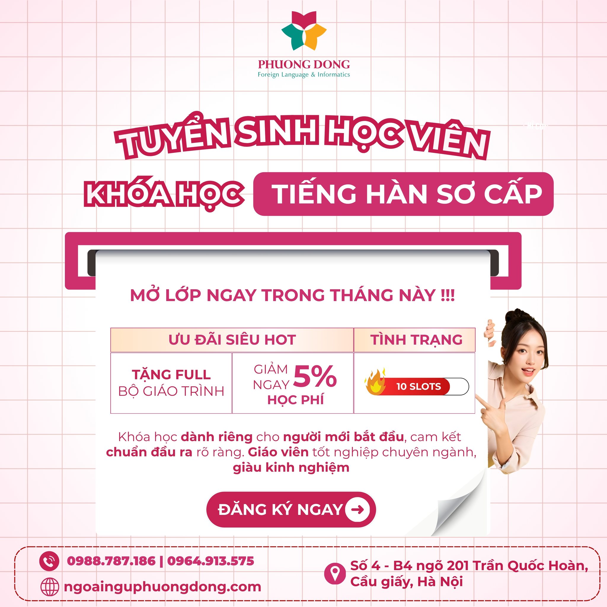 Khóa học tiếng Hàn sơ cấp cho người mới bắt đầu